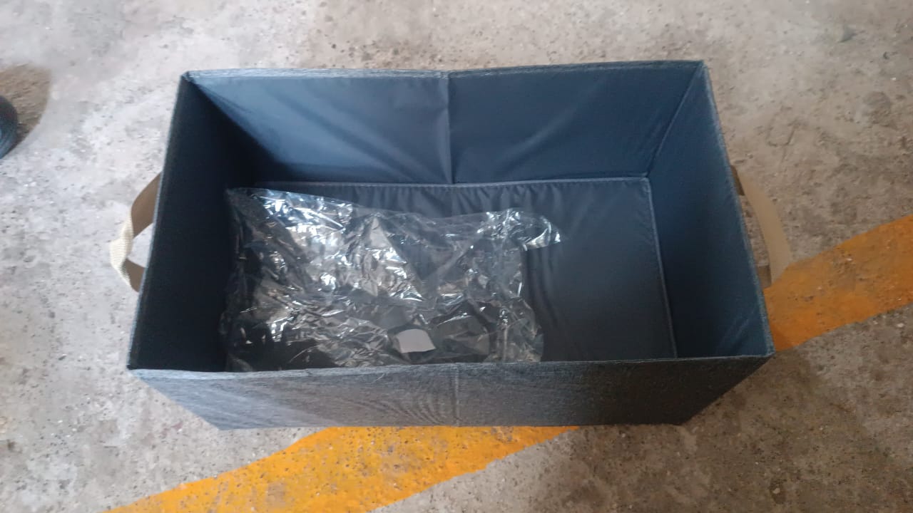 FOLDABLE CLOTH STORAGE BOX WITH HANDLES (47×28 CM) FOLDABLE CLOTH STORAGE BOX WITH HANDLES (47×28 CM)